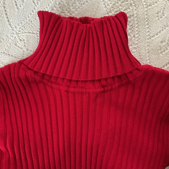 Red ribbed turtleneck ⭐️ XL ⭐️ Love By Design - Picture 1 of 5